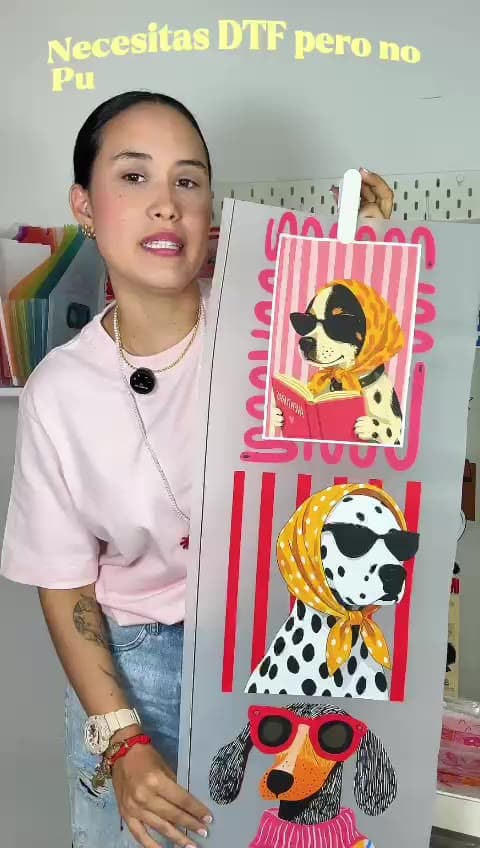 Plantillas DTF con diseños de perros con gafas