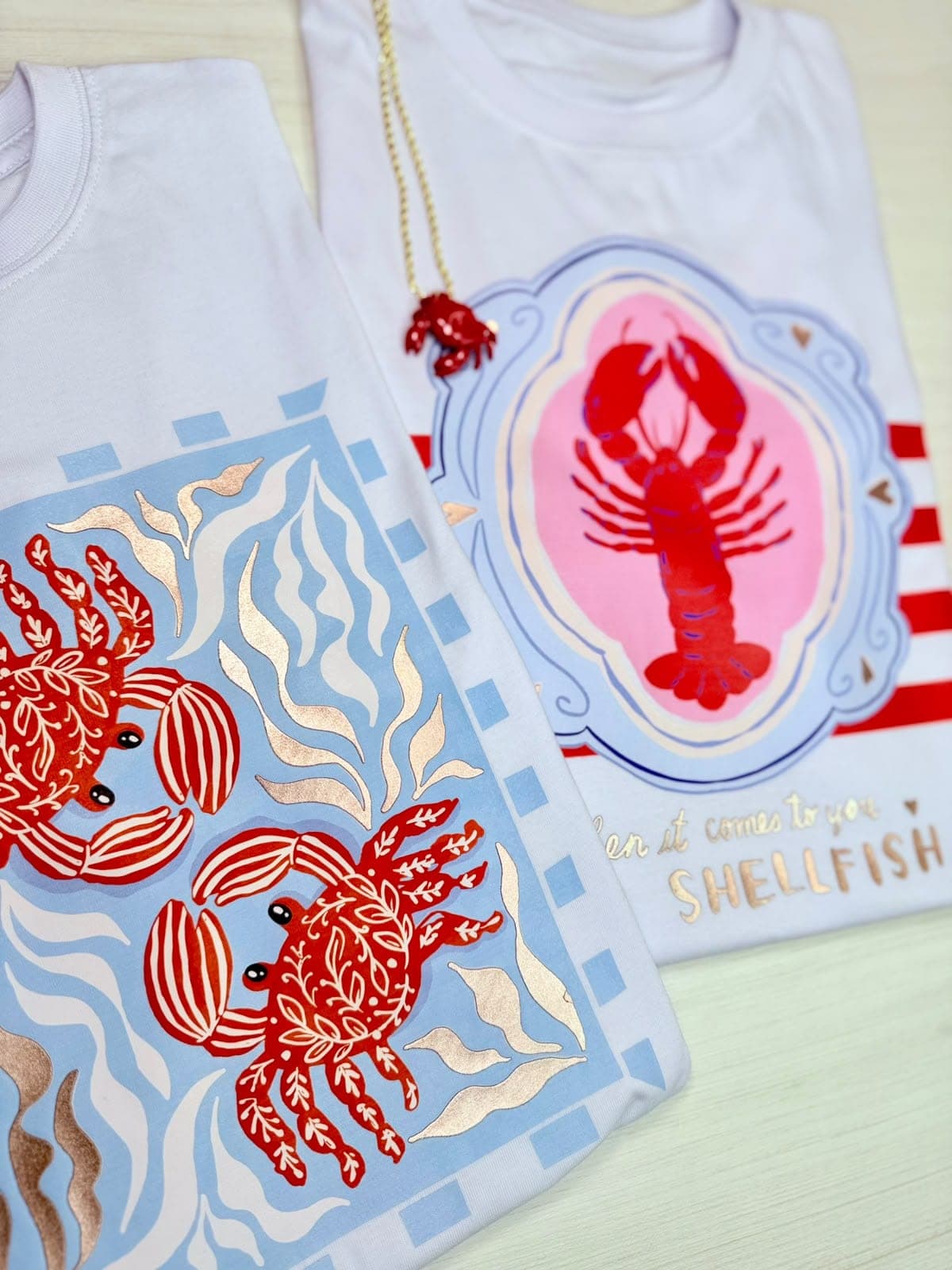 Camisetas Summer Sea con cangrejos y langosta I'm shellfish